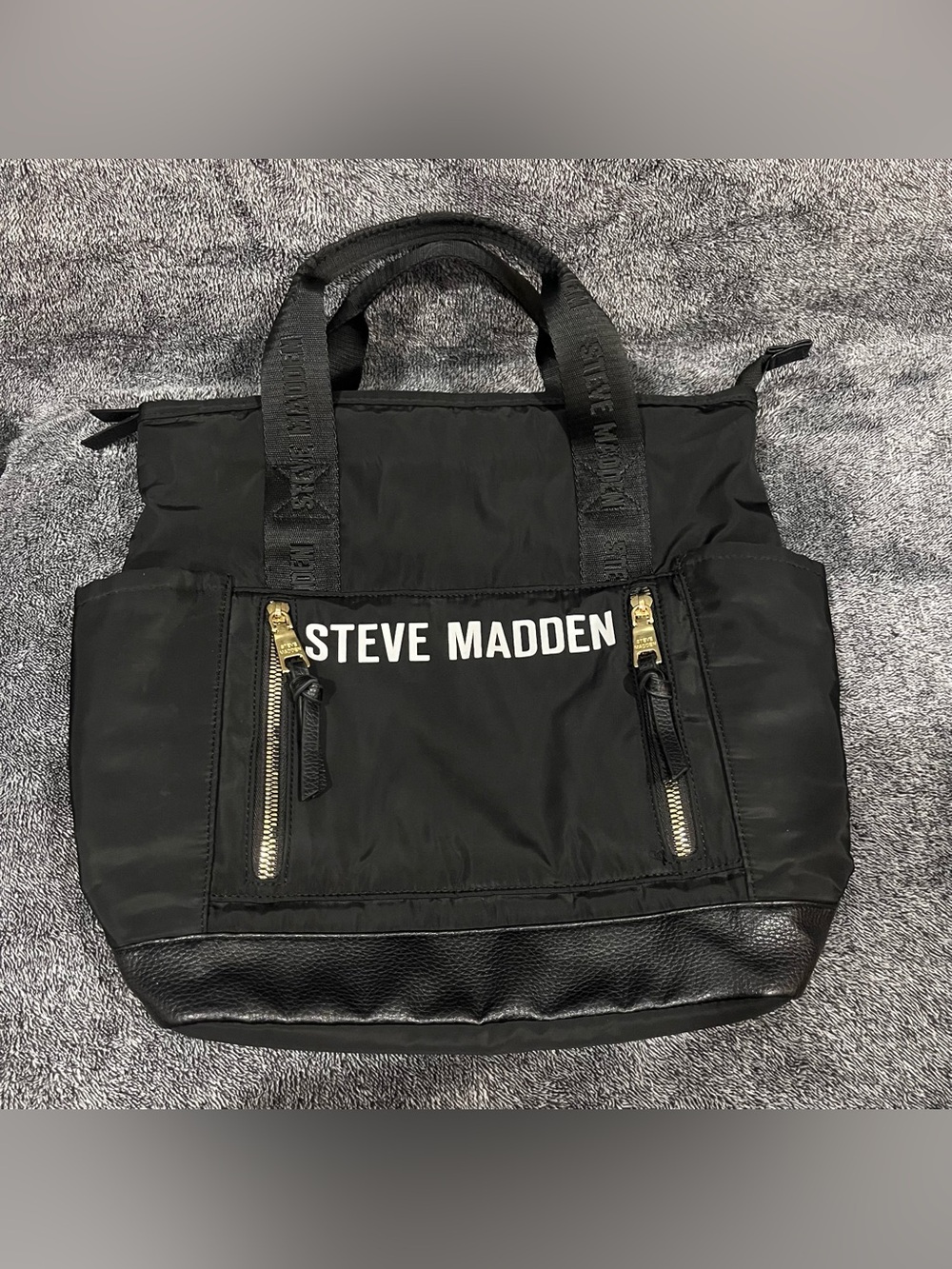 Regal Steve Madden Logo black nylon purse tote backpack women’s
